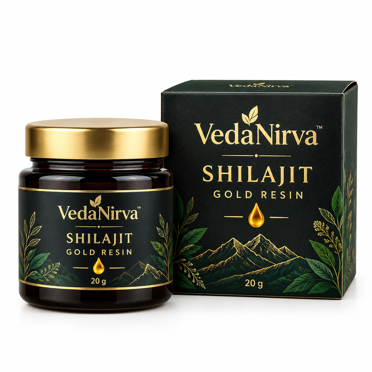 VedaNirva Shilajit Gold Resin – 20g | Premium Ayurvedic Wellness Product