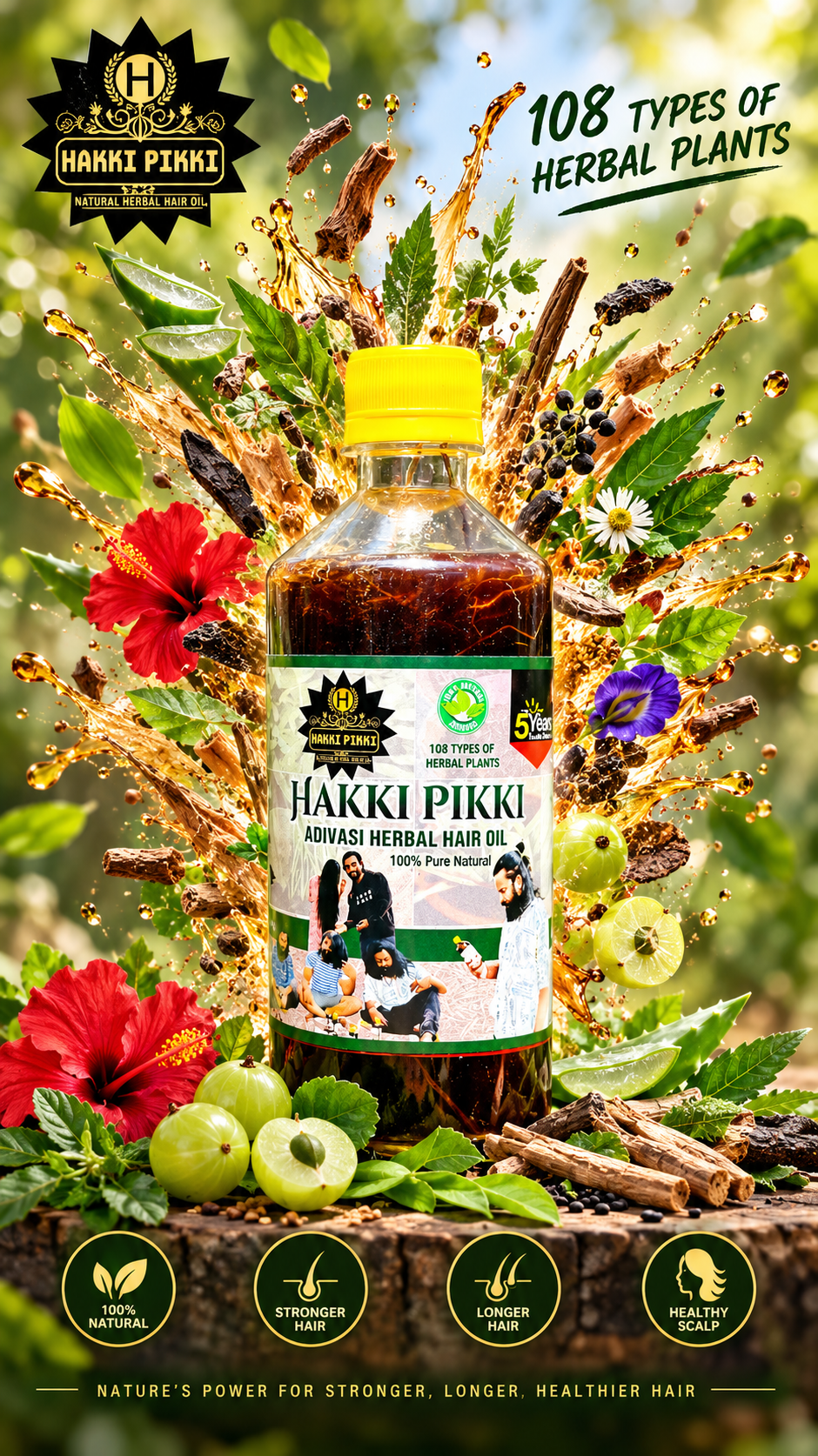 HAKKI PIKKI Adivasi Herbal Hair Oil