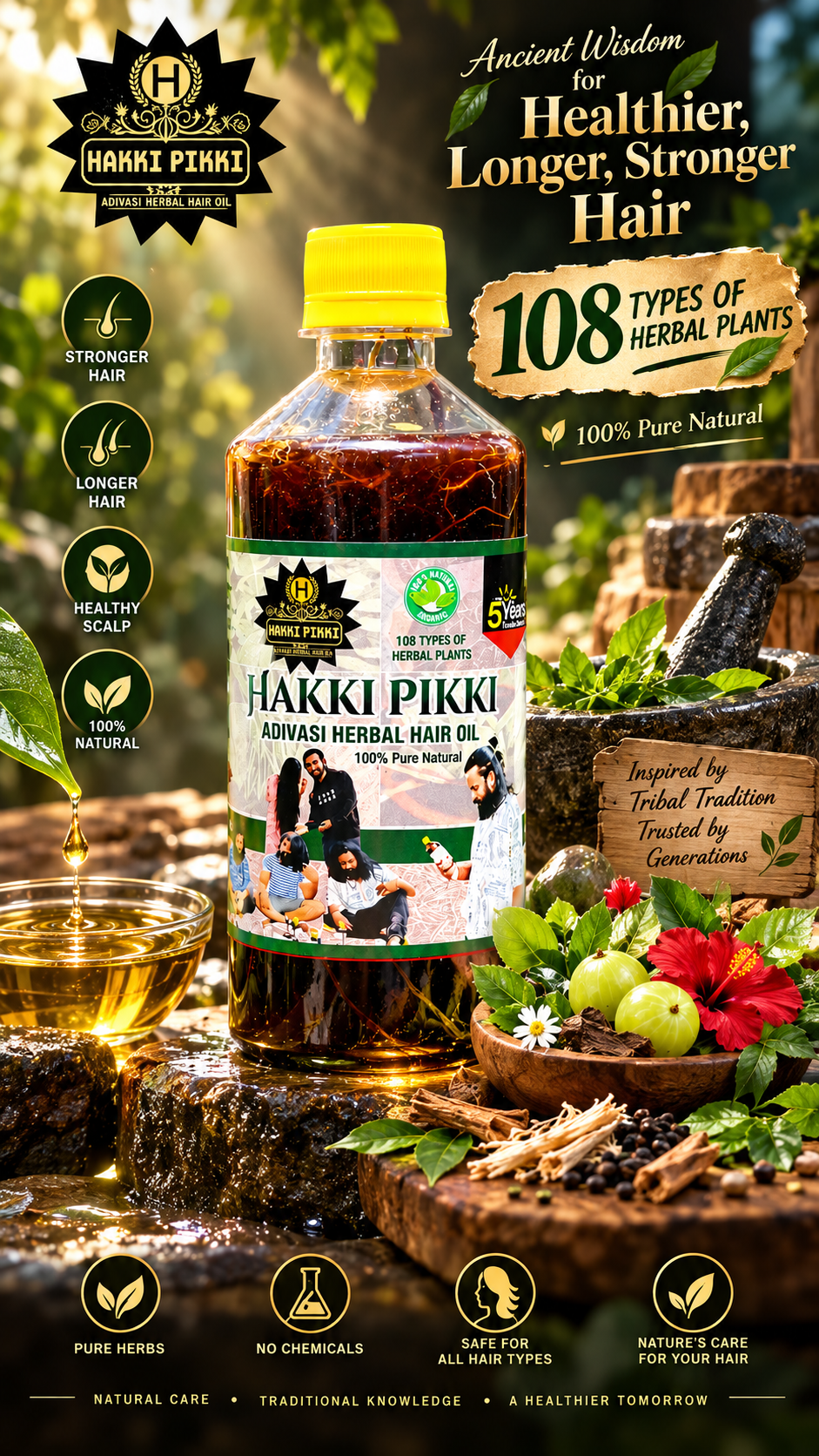 HAKKI PIKKI Adivasi Herbal Hair Oil