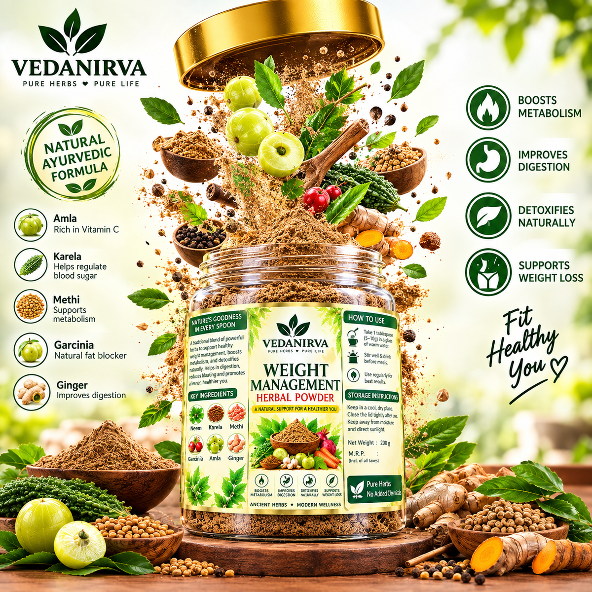 VEDANIRVA Ayurvedic Weight Management Powder