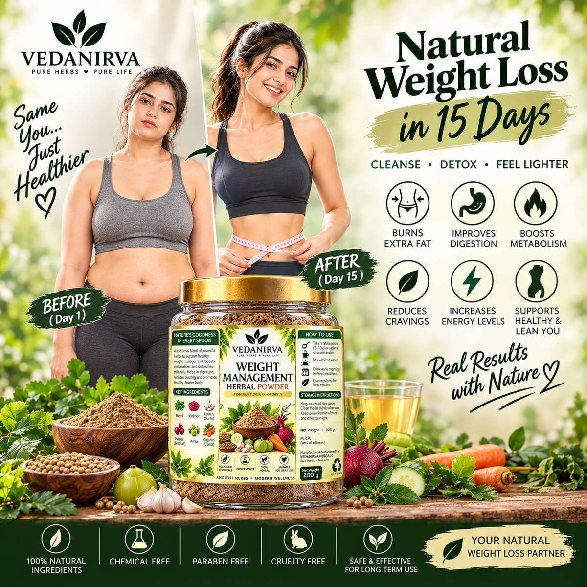 VEDANIRVA Ayurvedic Weight Management Powder