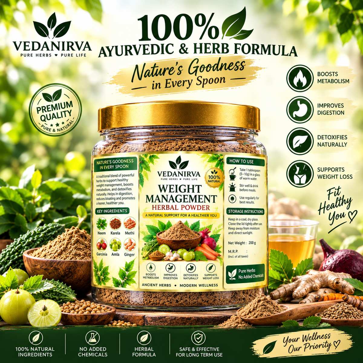VEDANIRVA Ayurvedic Weight Management Powder